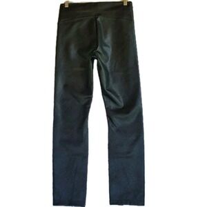 Spanx Faux Leather Split Hem Black Leggings Pants Trousers‎ Womens Petite Medium
